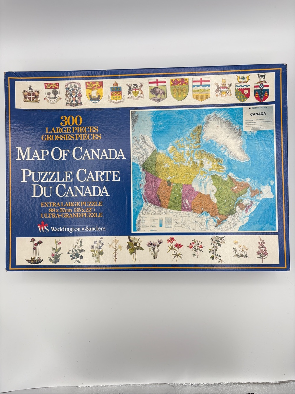 Vintage Map Of Canada 300 Piece Jigsaw Puzzle Waddington Sanders 35" X 22" 1980s